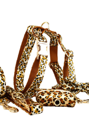 Dog Leash Pet Leopard Print Collar