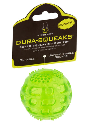 Dura-Squeaks Non-Toxic TPR Bouncing Dog Toy Ball - Durable and Squeaky, Green