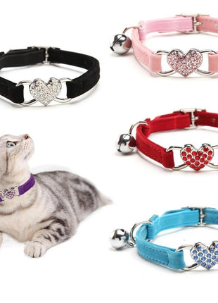 Cat Love Collar w/Heart Bling Charm