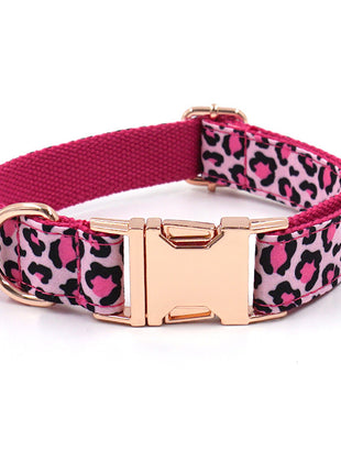 Leopard Rose Gold Pet Collar & Leash