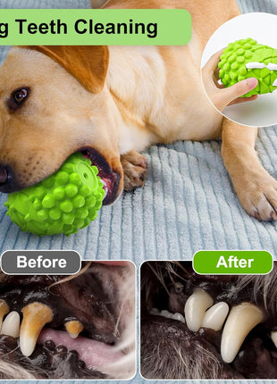 Dog Chew Toys, Rubber Dog Squeaky Chew Toys,Reduces Plaque & Tartar Teeth Cleaning Chew Toys, Tough Tear-Resistant Pinecone Shape Dog Toys for Large Dog