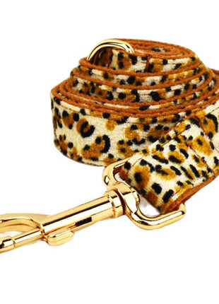 Dog Leash Pet Leopard Print Collar