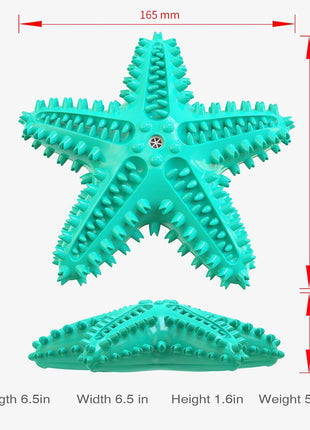 Durable Interactive Dog Toys for Aggressive Chewers - Teething Toothbrush Starfish Design for Small, Medium, and Large Breeds