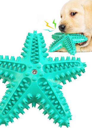 Durable Interactive Dog Toys for Aggressive Chewers - Teething Toothbrush Starfish Design for Small, Medium, and Large Breeds