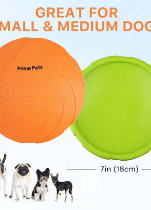 Durable 7-Inch Dog Frisbee Set - 2 Pack Flying Discs in Orange and Green