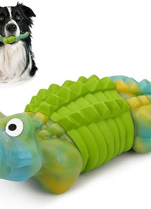 Durable Indestructible Dog Toys for Aggressive Chewers - Bacon Flavor, Green - Ideal for Large Breeds