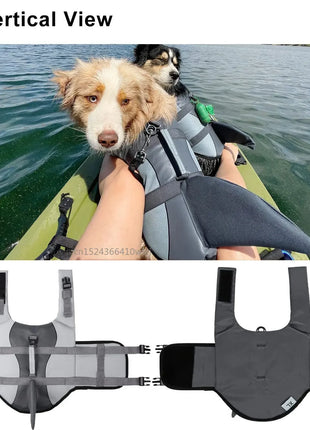 Shark Dog Life Jacket Enhanced Swimming Safety Vest with Handle