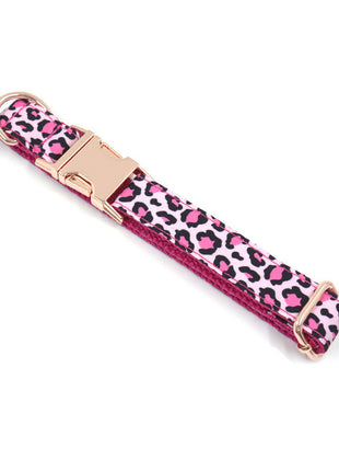 Leopard Rose Gold Pet Collar & Leash