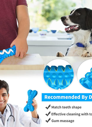 Dog Toys for Aggressive Chewers Large Breed, Durable Dog Bones Squeaky Chew Toy, Nearly Indestructible Dog Toys for Large, Tough Natural Rubber Puppy Chew for Medium Teeth Cleaning