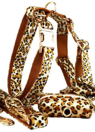 Dog Leash Pet Leopard Print Collar