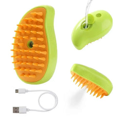 3-in-1 Steam Pet Brush with Massage Function for Effective Grooming and Hair Removal for Dogs and Cats