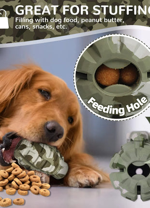 Indestructible Natural Rubber Dog Toys for Aggressive Chewers - Durable Chew, Chase, and Fetch Toys for Large and Medium Dogs (Camo Color)